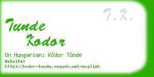 tunde kodor business card